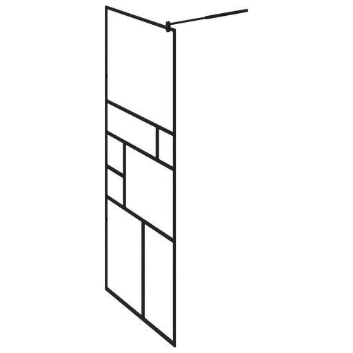 Fekete zuhanyfal átlátszó ESG üveggel 80 x 195 cm