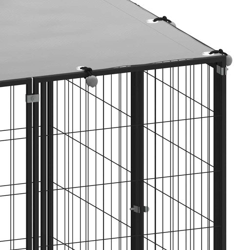Fekete acél kutyakennel 330 x 110 x 110 cm
