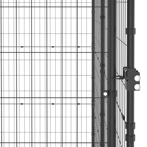 Kültéri acél kutyakennel 110 x 220 x 180 cm