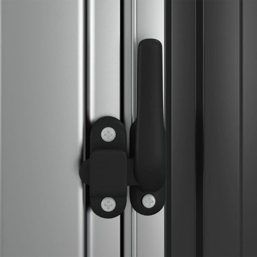Antracitszürke horganyzott acél kerti fészer 180,5x97x209,5 cm