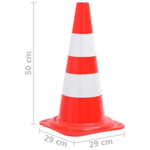 20 db piros és fehér fényvisszaverő közlekedési bója 50 cm
