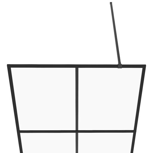 Fekete zuhanyfal átlátszó ESG üveggel 80 x 195 cm