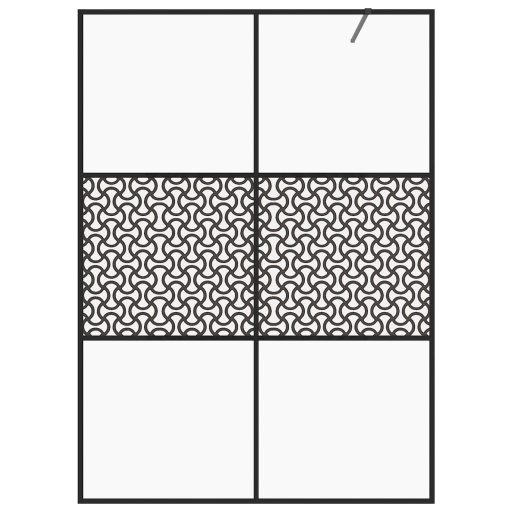 Fekete zuhanyfal átlátszó ESG üveggel 140 x 195 cm