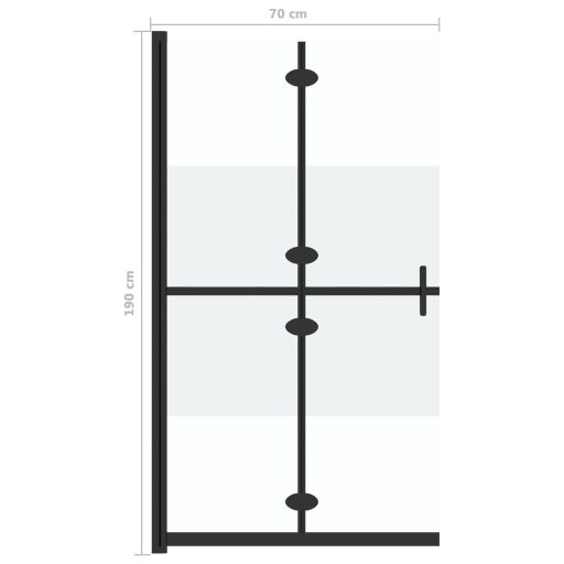 Selyemmatt ESG üveg összecsukható zuhanyfal 70 x 190 cm