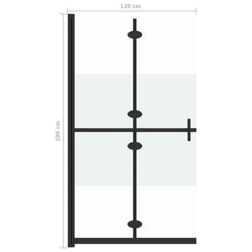 Selyemmatt ESG üveg összecsukható zuhanyfal 120 x 190 cm