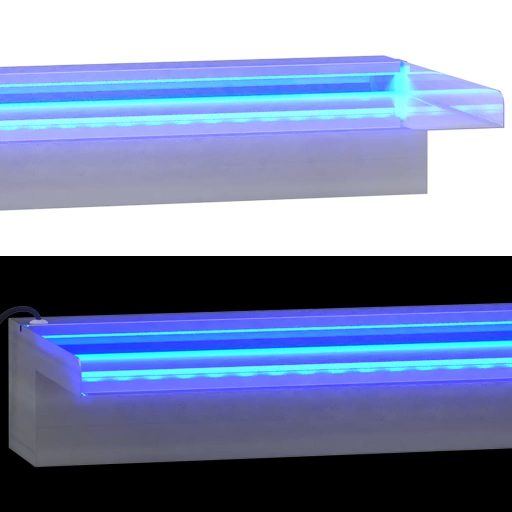 Rozsdamentes acél vízeséskifolyó RGB LED-ekkel 45 cm