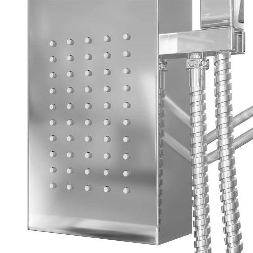 Rozsdamentes acél szögletes zuhanypanelrendszer