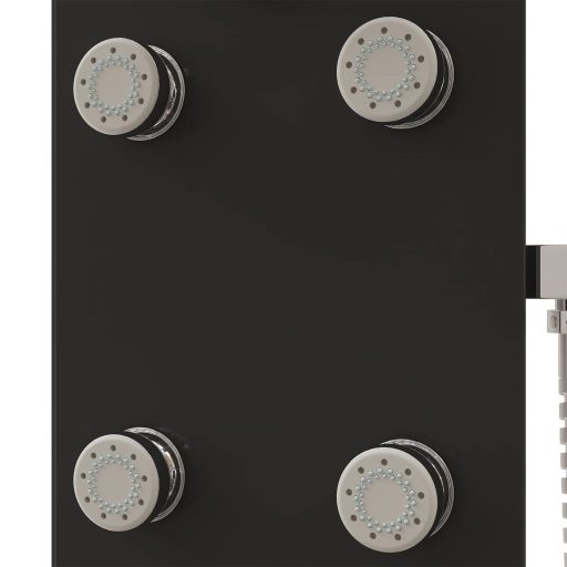 Fekete üveg zuhanypanel 25 x 47,5 x 130 cm