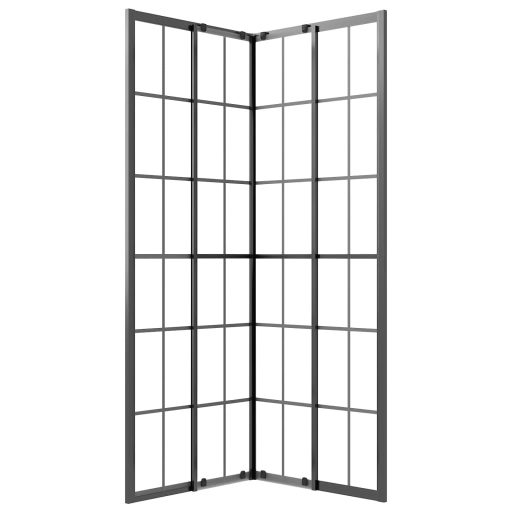 Fekete ESG tejüveg zuhanykabin 70 x 70 x 180 cm
