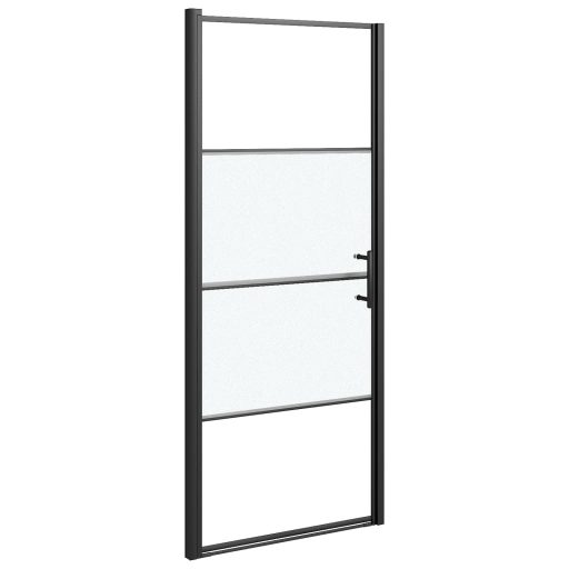 Fekete selyemmatt edzett üveg zuhanyajtó 81 x 195 cm