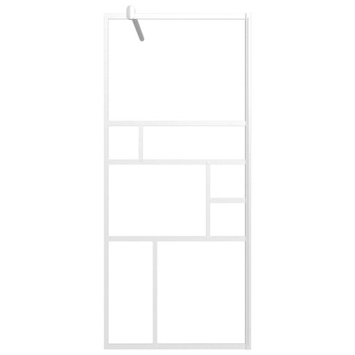 Fehér ESG üveg zuhanyfal küszöb nélküli zuhanyhoz 90x195 cm