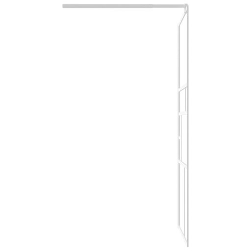 Fehér ESG üveg zuhanyfal küszöb nélküli zuhanyhoz 90x195 cm