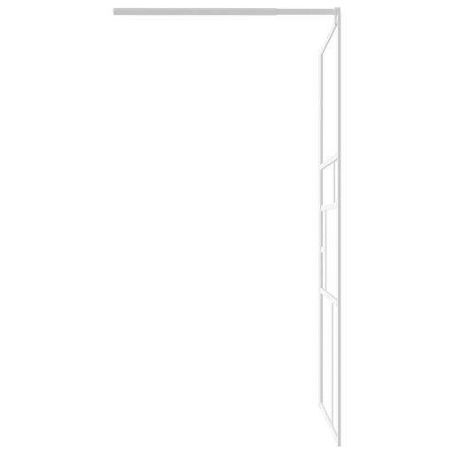 Fehér ESG üveg zuhanyfal küszöb nélküli zuhanyhoz 115x195 cm