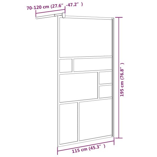 Fehér ESG üveg zuhanyfal küszöb nélküli zuhanyhoz 115x195 cm