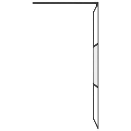Fekete selyemmatt ESG üveg zuhanyfal 80 x 195 cm