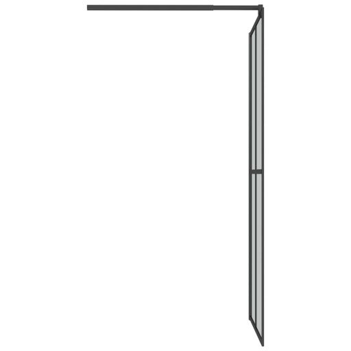 Sötét edzett üveg zuhanyfal küszöb nélküli zuhanyhoz 80x195 cm