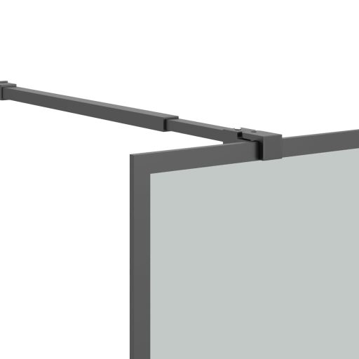 Sötét edzett üveg zuhanyfal küszöb nélküli zuhanyhoz 80x195 cm