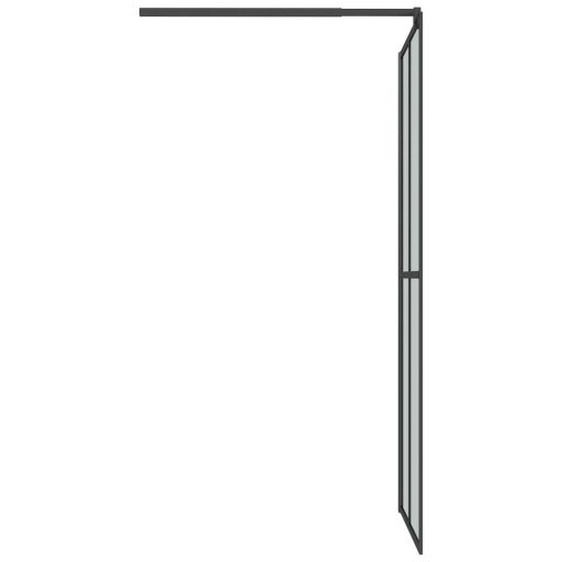 Sötét edzett üveg zuhanyfal küszöb nélküli zuhanyhoz 90x195cm
