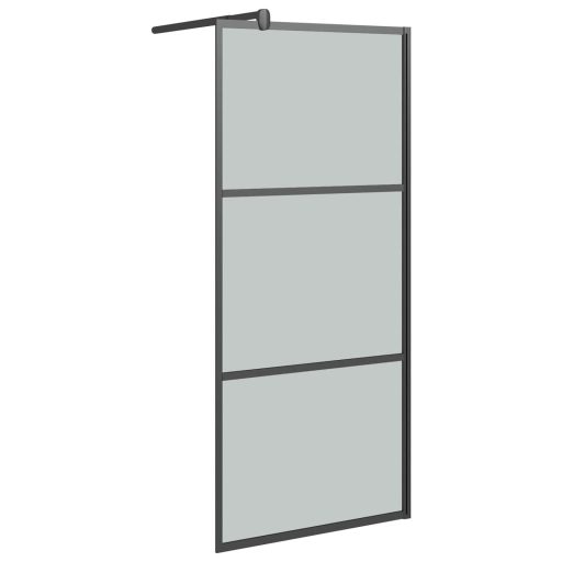 Fekete sötét ESG üveg zuhanyfal 90x195cm