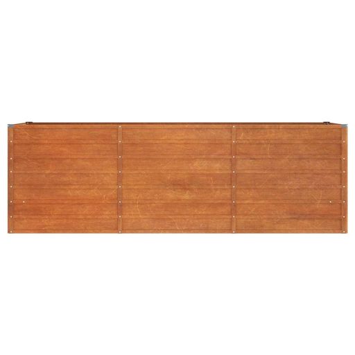 Rozsda színű corten acél kerti magaságyás 240 x 80 x 77 cm