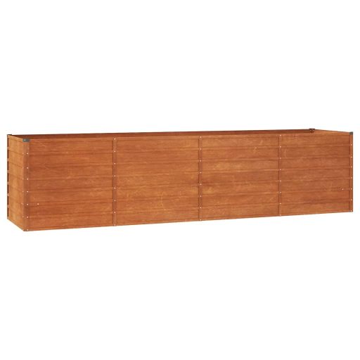 Rozsda színű corten acél kerti magaságyás 320 x 80 x 77 cm