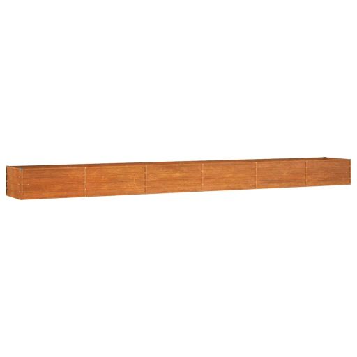 Rozsda színű corten acél kerti magaságyás 600 x 80 x 45 cm
