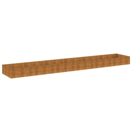 Corten acél kerti magaságyás 579x100x36 cm