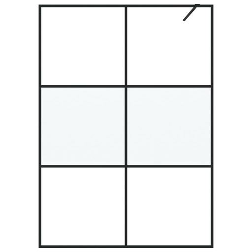 Fekete selyemmatt ESG üveg zuhanyfal 140x195 cm