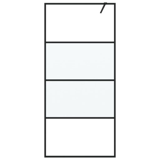Fekete selyemmatt ESG üveg zuhanyfal 90 x 195 cm