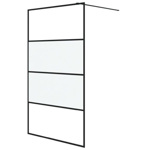 Fekete selyemmatt ESG üveg zuhanyfal 115 x 195 cm