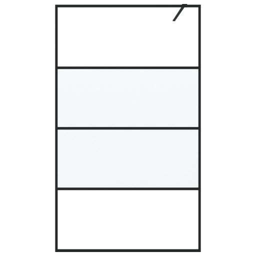 Fekete selyemmatt ESG üveg zuhanyfal 115 x 195 cm