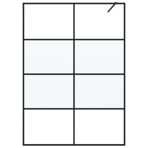 Fekete selyemmatt ESG üveg zuhanyfal 140 x 195 cm