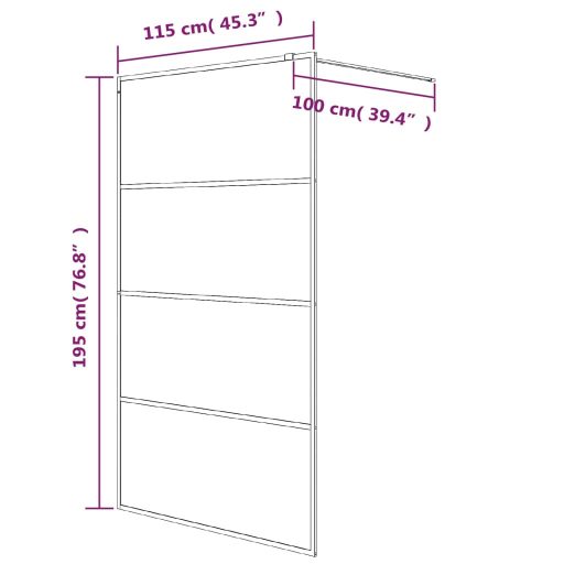 Ezüstszínű átlátszó ESG üveg zuhanyfal 115x195 cm