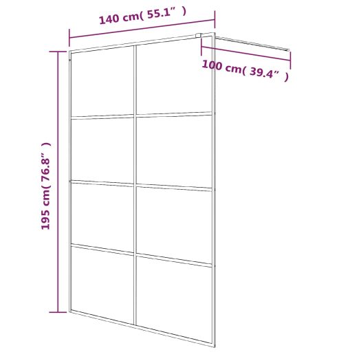 Fehér átlátszó ESG üveg zuhanyfal 140 x 195 cm