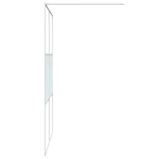 Fehér átlátszó ESG üveg zuhanyfal 140 x 195 cm