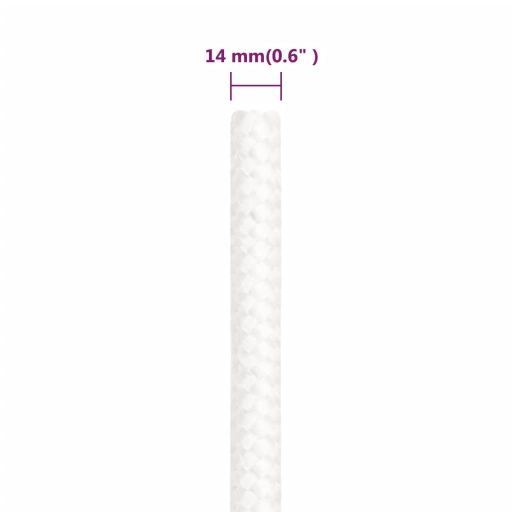 Teljesen fehér polipropilén hajókötél 14 mm 250 m