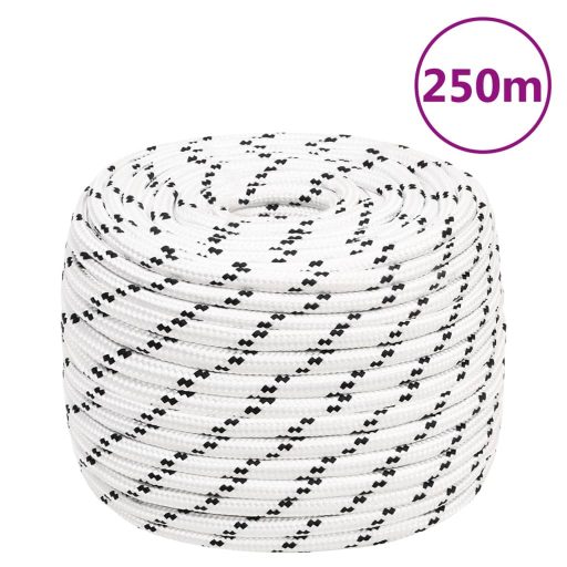 Fehér poliészter fonott csónakkötél 14 mm x 250 m