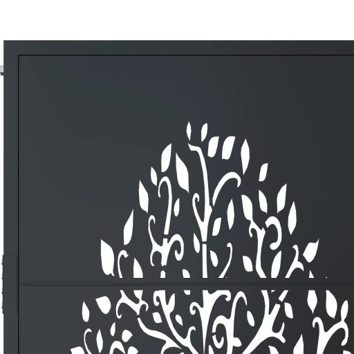 Antracitszürke famintás acél kertkapu 105 x 205 cm