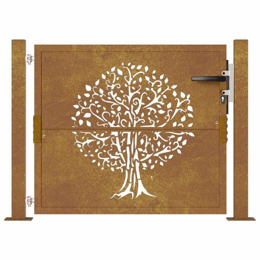 Famintás corten acél kerti kapu 105 x 80 cm