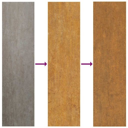 Famintás corten acél kerti kapu 105 x 80 cm