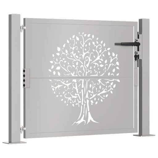 Rozsdaszínű famintás corten acél kerti kapu 105 x 105 cm