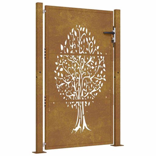 Famintás corten acél kerti kapu 105 x 130 cm