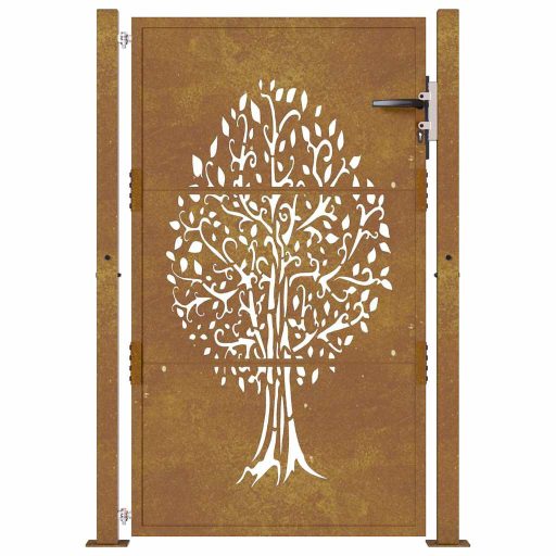 Famintás corten acél kerti kapu 105 x 130 cm