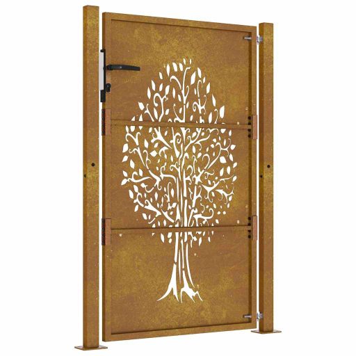 Famintás corten acél kerti kapu 105 x 130 cm
