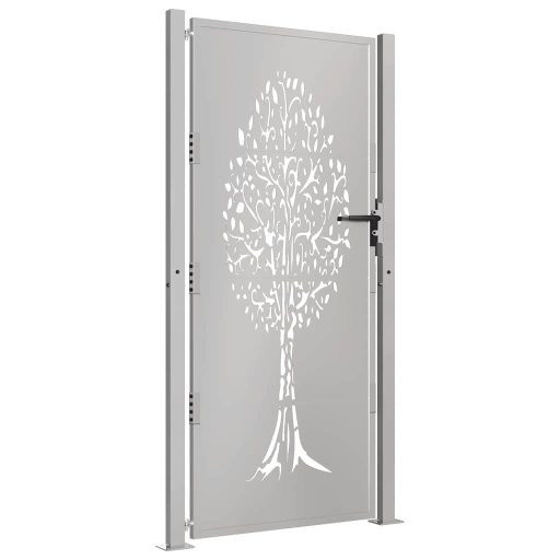 Rozsdaszínű famintás corten acél kerti kapu 105 x 205 cm