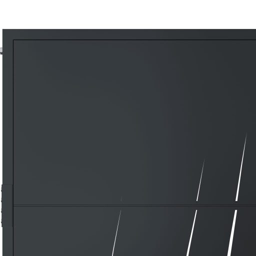 Antracitszürke fűmintás acél kertkapu 105 x 205 cm