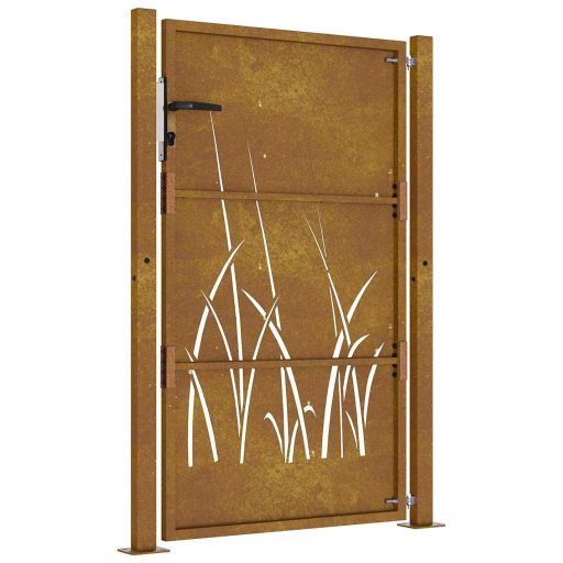 Fűmintás corten acél kerti kapu 105 x 155 cm