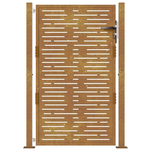 Fűmintás corten acél kerti kapu 105 x 130 cm