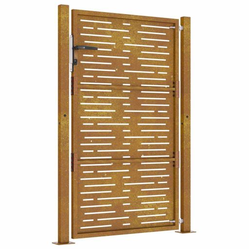 Fűmintás corten acél kerti kapu 105 x 130 cm