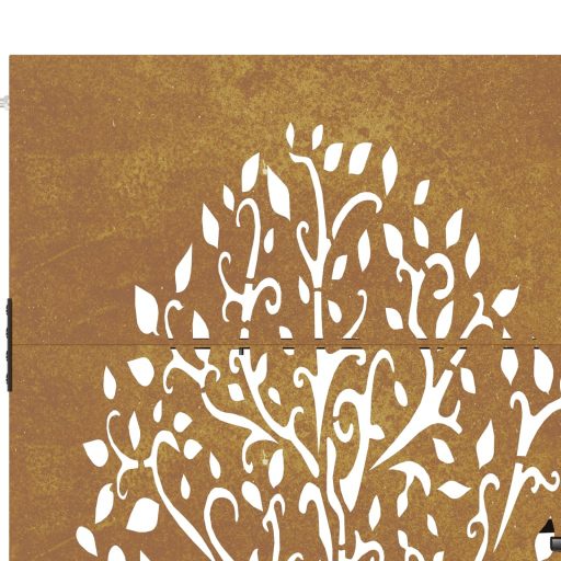 Rozsdaszínű famintás corten acél kerti kapu 105 x 105 cm